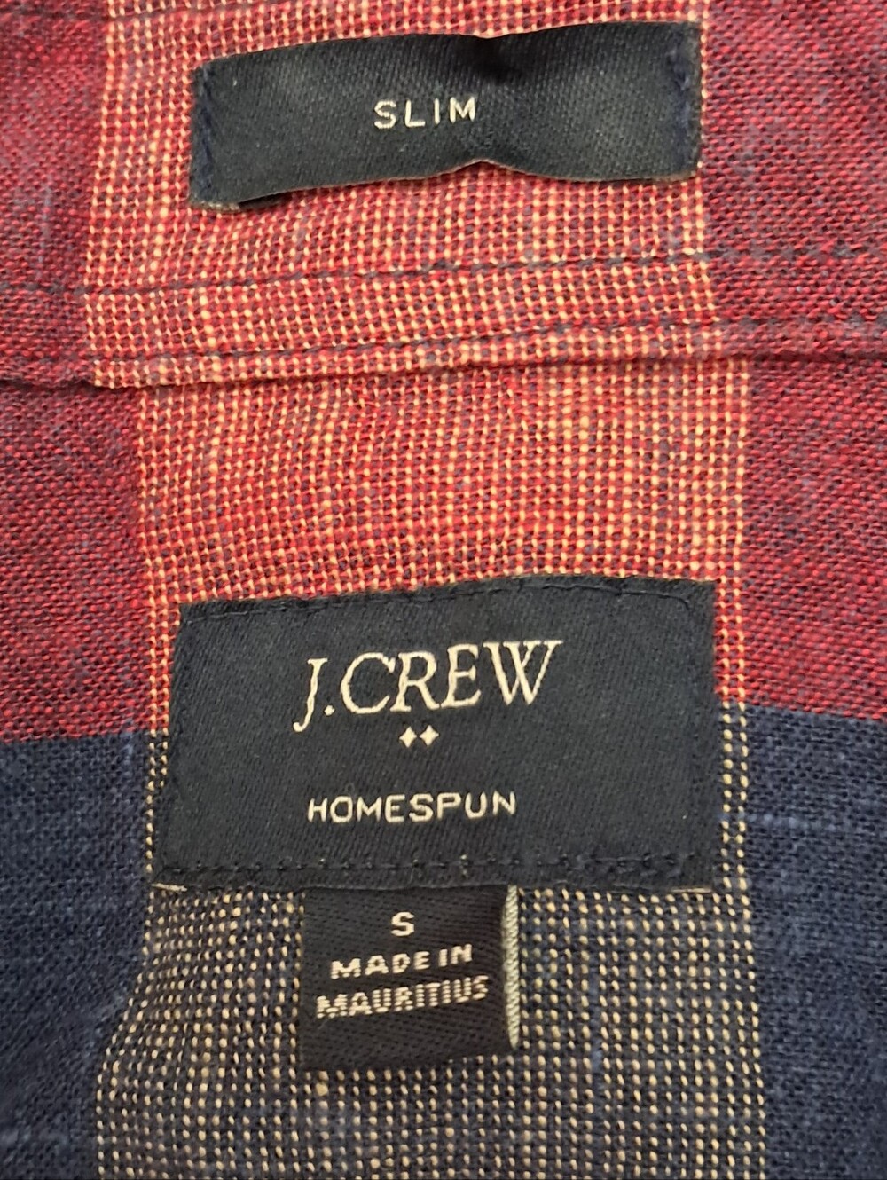 J. Crew Men's Plaid Shirt, %100 Cotton, Sz. Small Slim Fit - Picture 8 of 11